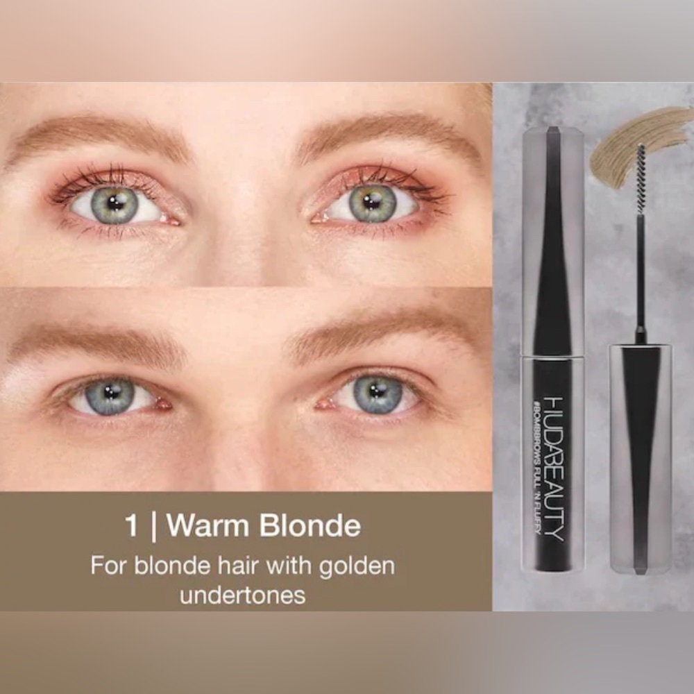 HUDA BEAUTY #BombBrows Full n Fluffy Volumizing Fiber Gel-Warm Blonde